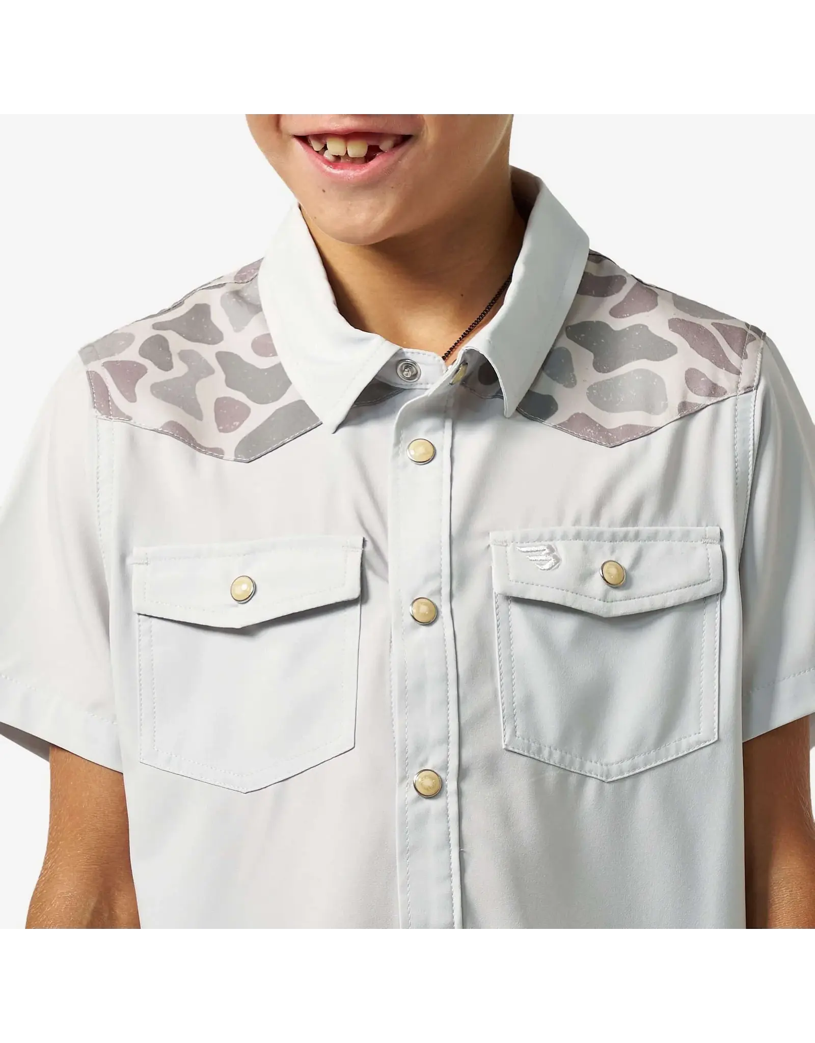 Burlebo Burlebo Youth Performance Western Shirt Light Grey CDC