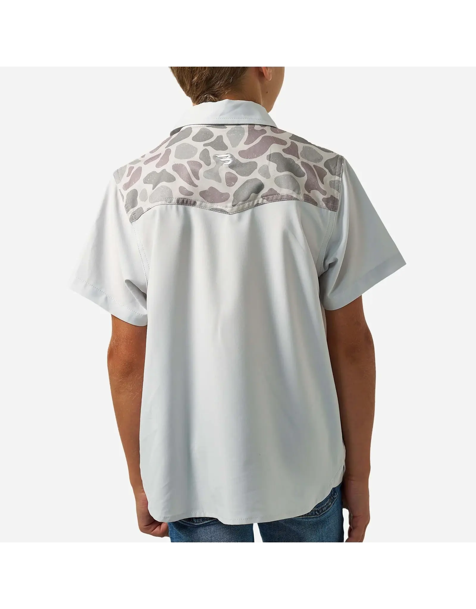 Burlebo Burlebo Youth Performance Western Shirt Light Grey CDC