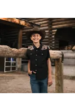 Burlebo Burlebo Youth Performance Western Shirt Deer SZN Black