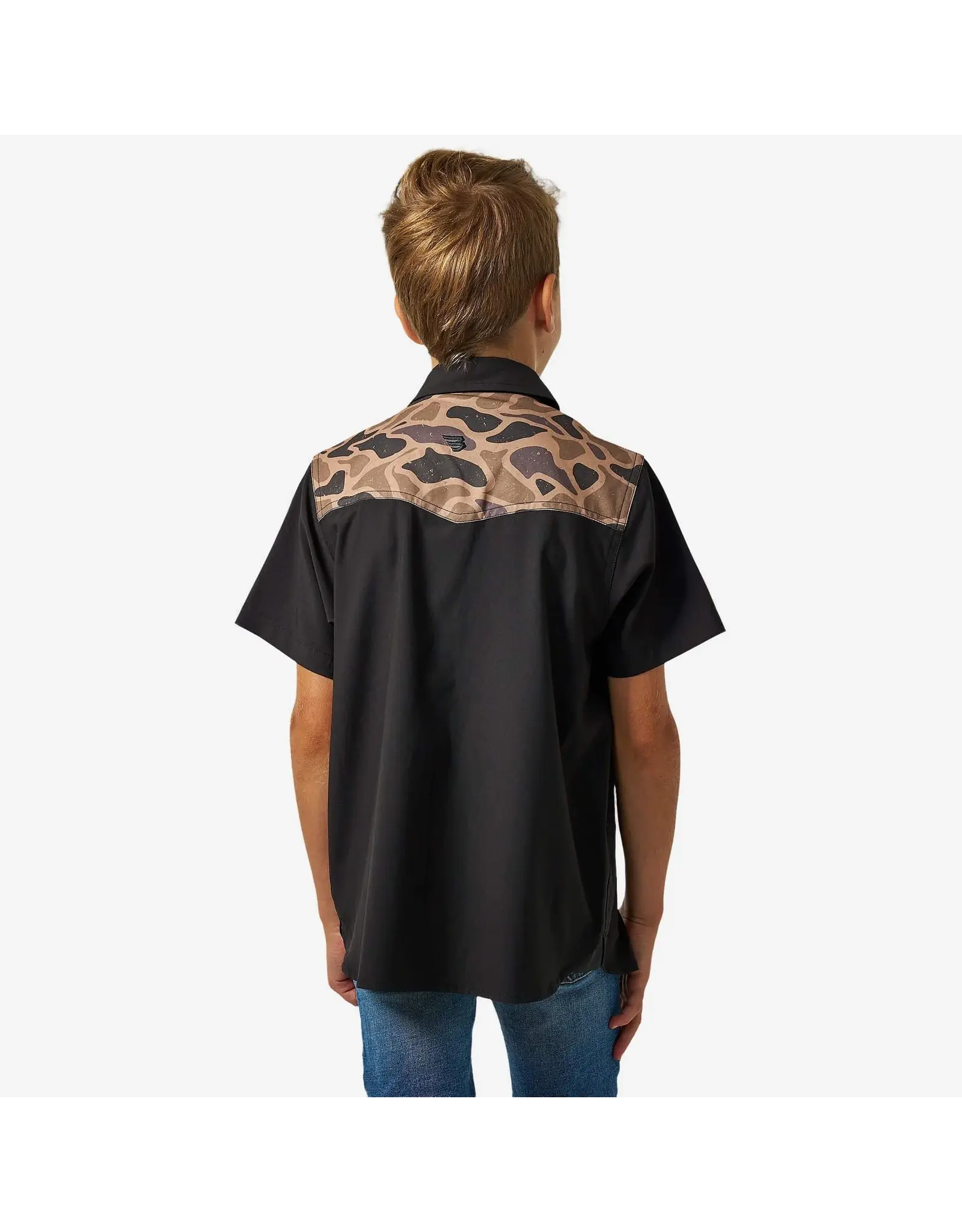 Burlebo Burlebo Youth Performance Western Shirt Deer SZN Black