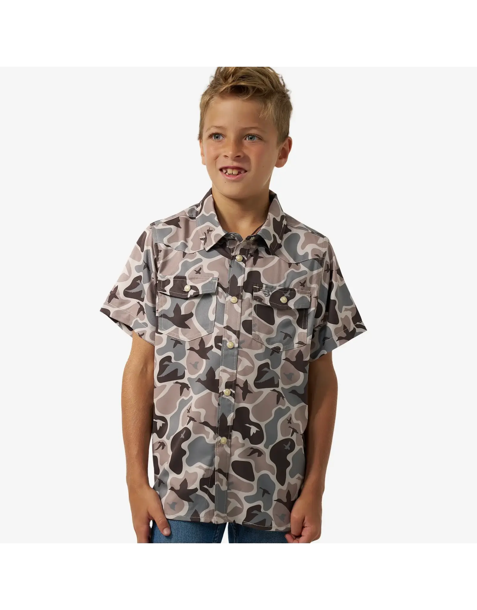 Burlebo Burlebo Youth Performance Western Shirt Mallard Mayhem Camo