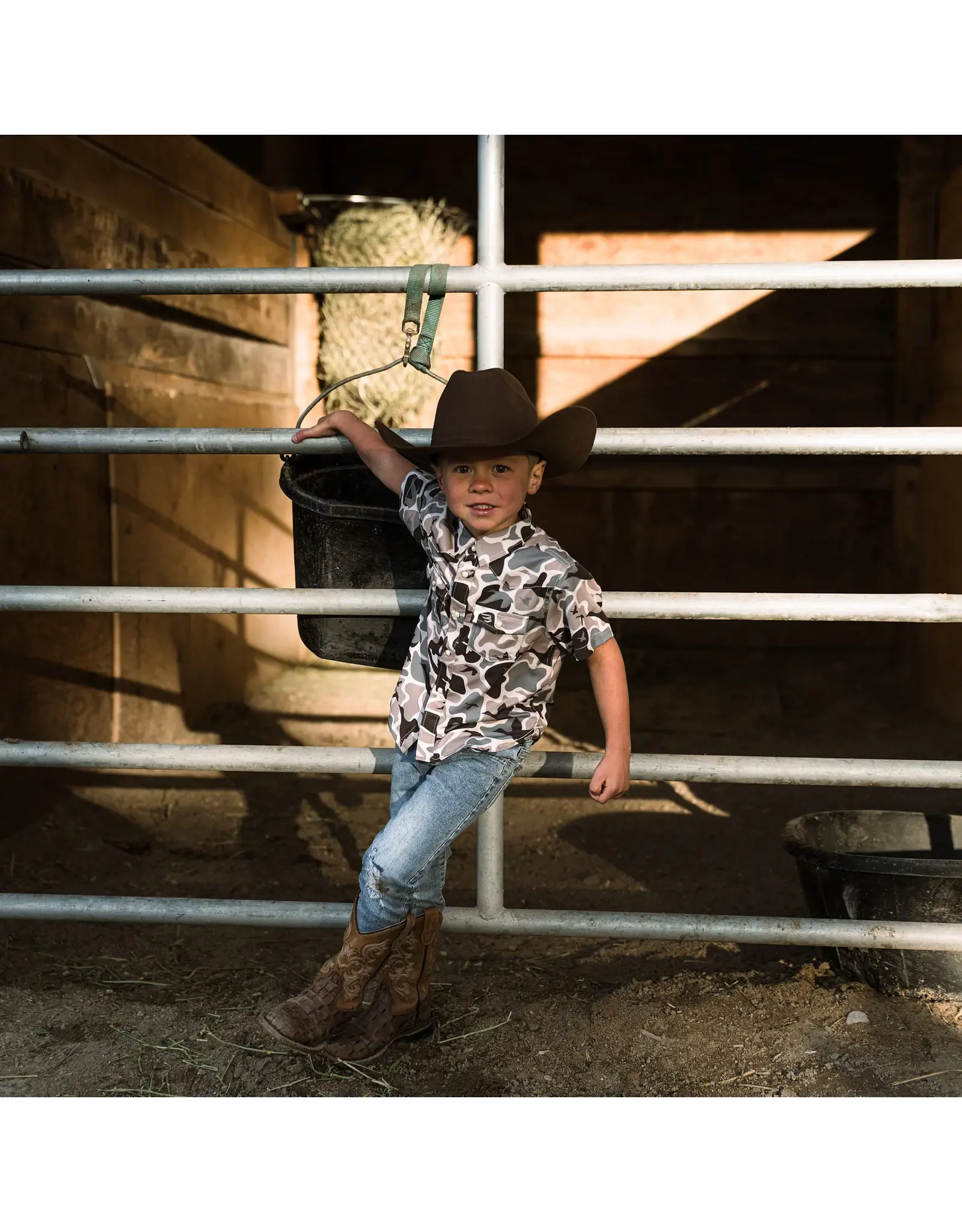 Burlebo Burlebo Youth Performance Western Shirt Mallard Mayhem Camo