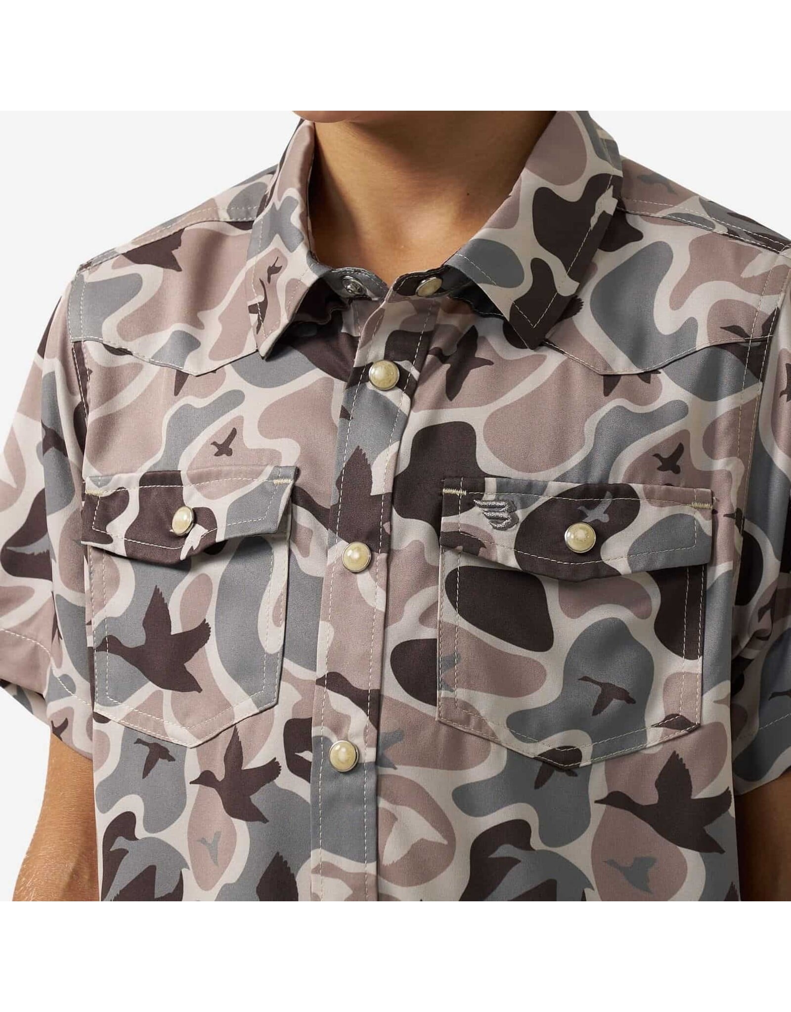 Burlebo Burlebo Youth Performance Western Shirt Mallard Mayhem Camo