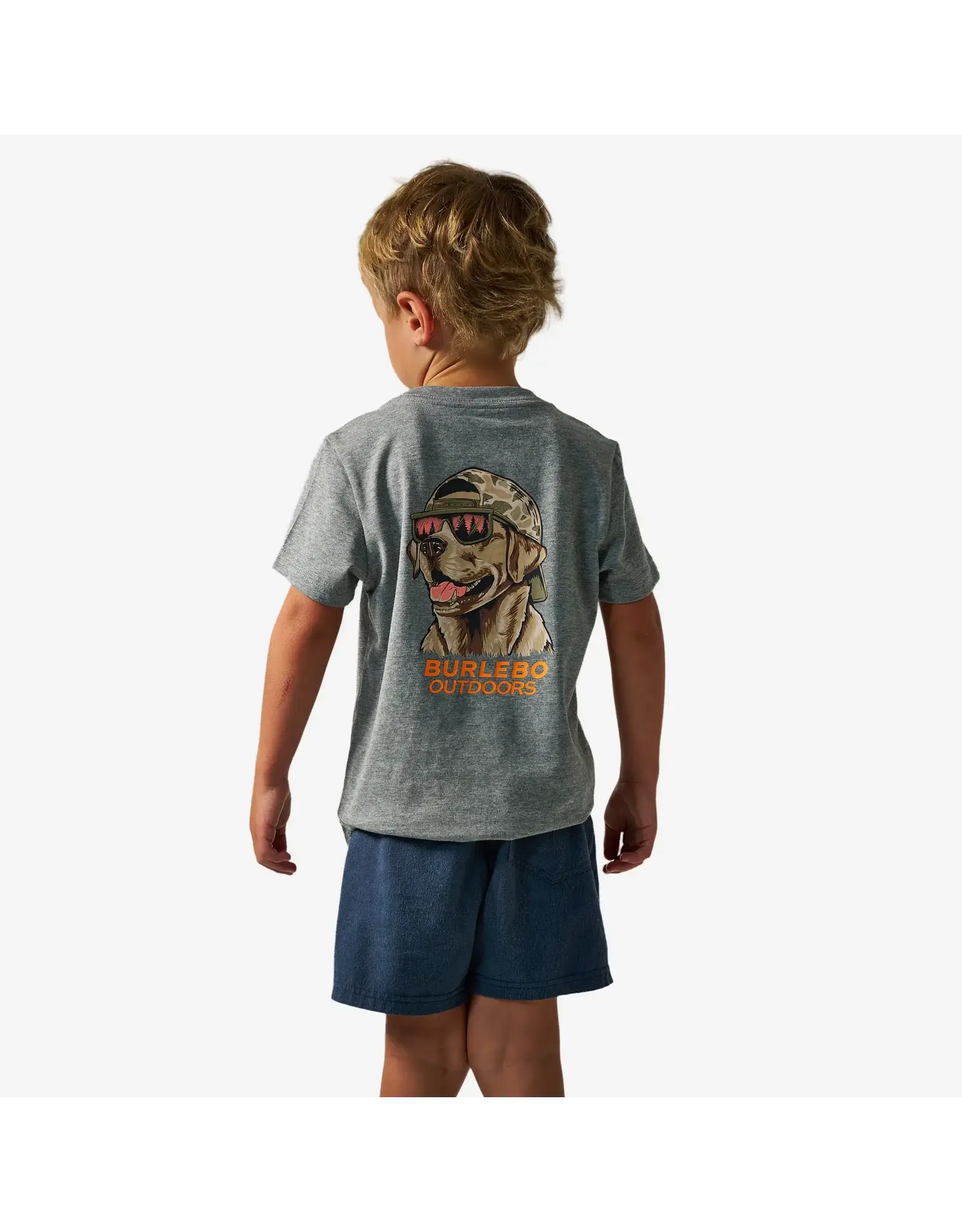 Burlebo Burlebo Youth Short Sleeve Tee Mallard Camo Dog Grey