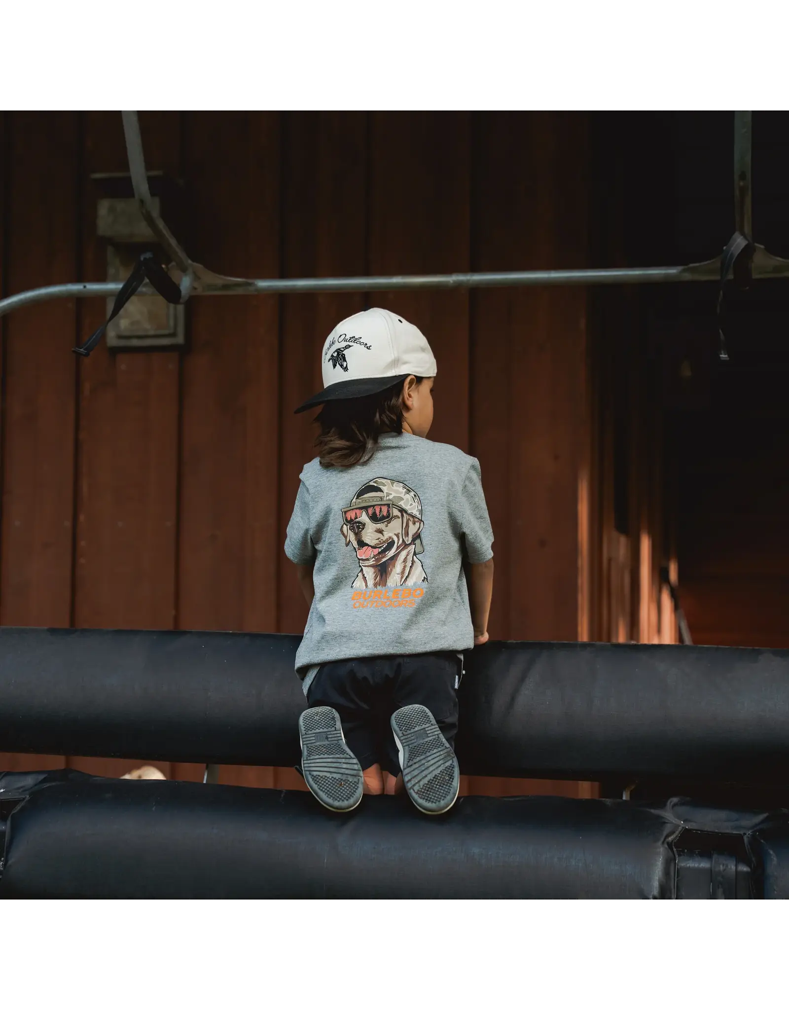 Burlebo Burlebo Youth Short Sleeve Tee Mallard Camo Dog Grey