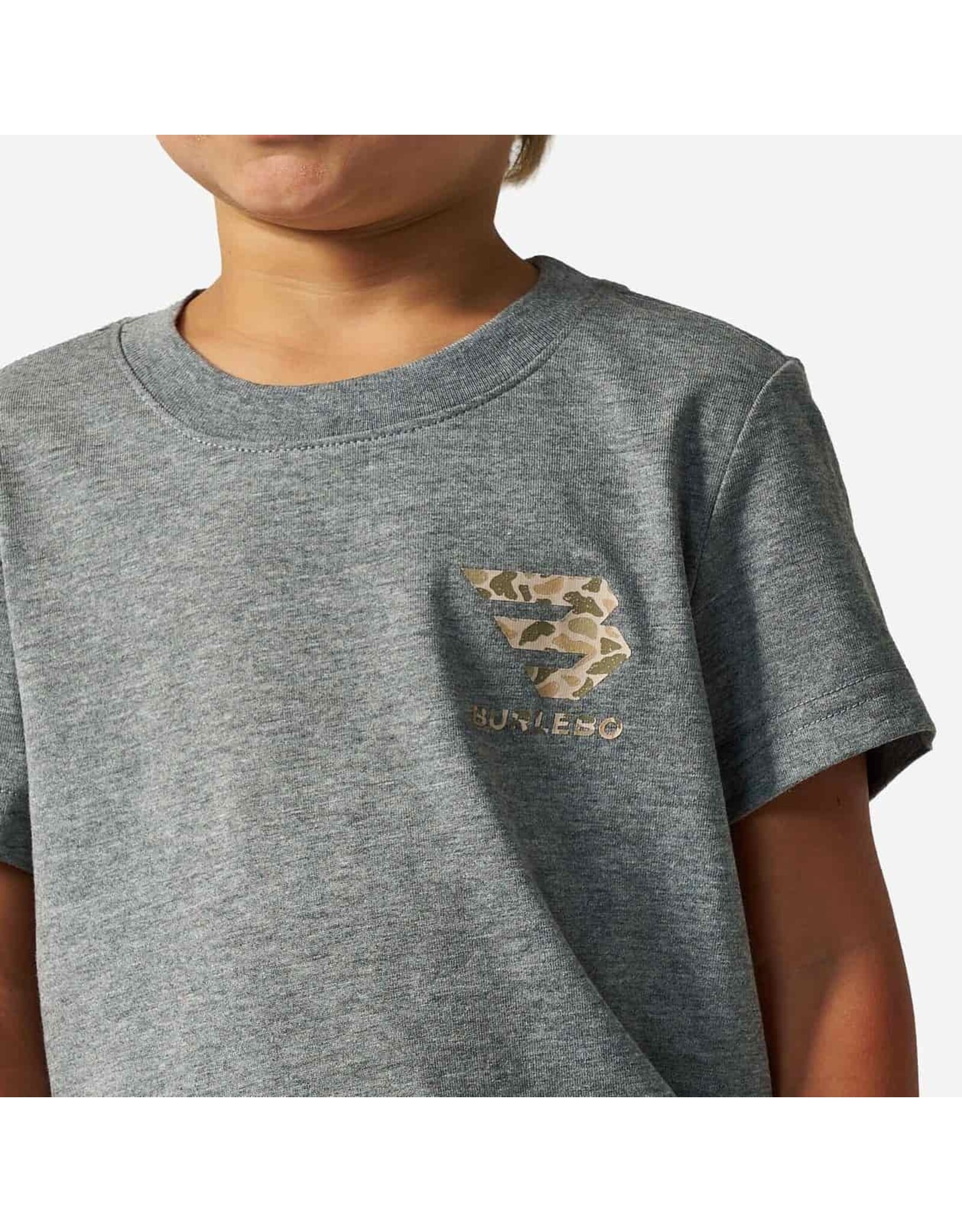 Burlebo Burlebo Youth Short Sleeve Tee Mallard Camo Dog Grey