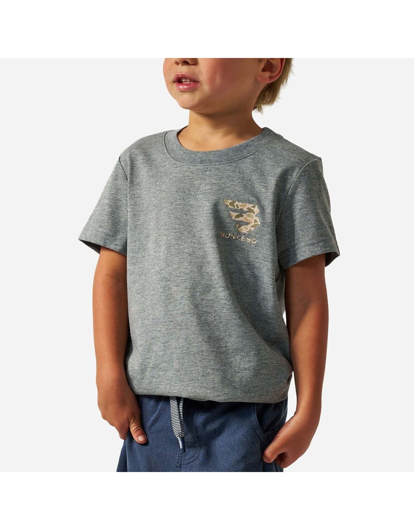 Burlebo Burlebo Youth Short Sleeve Tee Mallard Camo Dog Grey