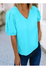 Morgan V Neck Puff Sleeve Top