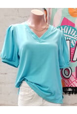 Morgan V Neck Puff Sleeve Top