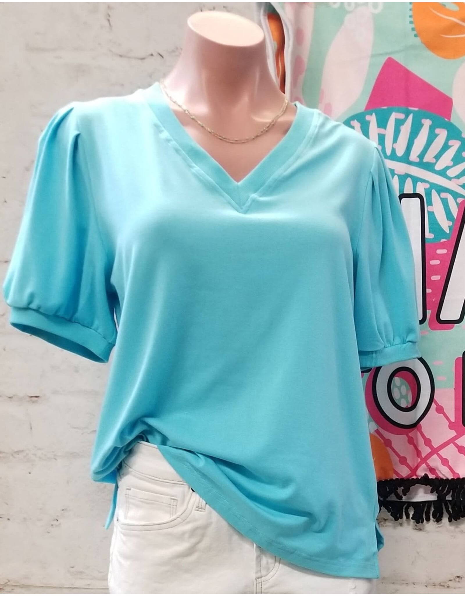 Morgan V Neck Puff Sleeve Top