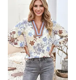 Olivia Long Sleeve Floral Blouse