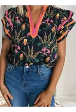 Octavia Black Floral Top