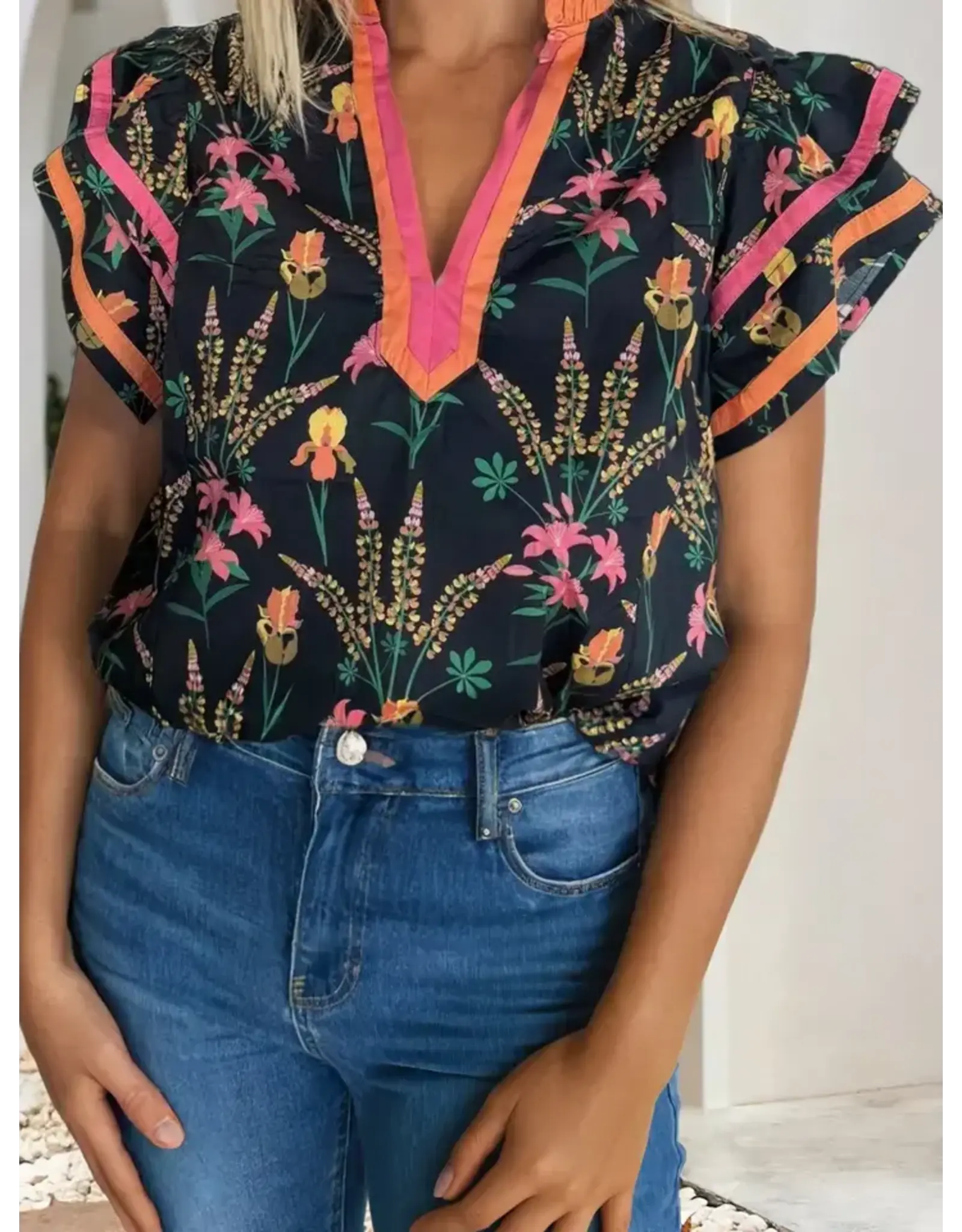 Octavia Black Floral Top