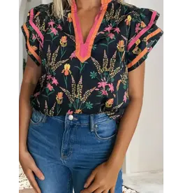 Octavia Black Floral Top