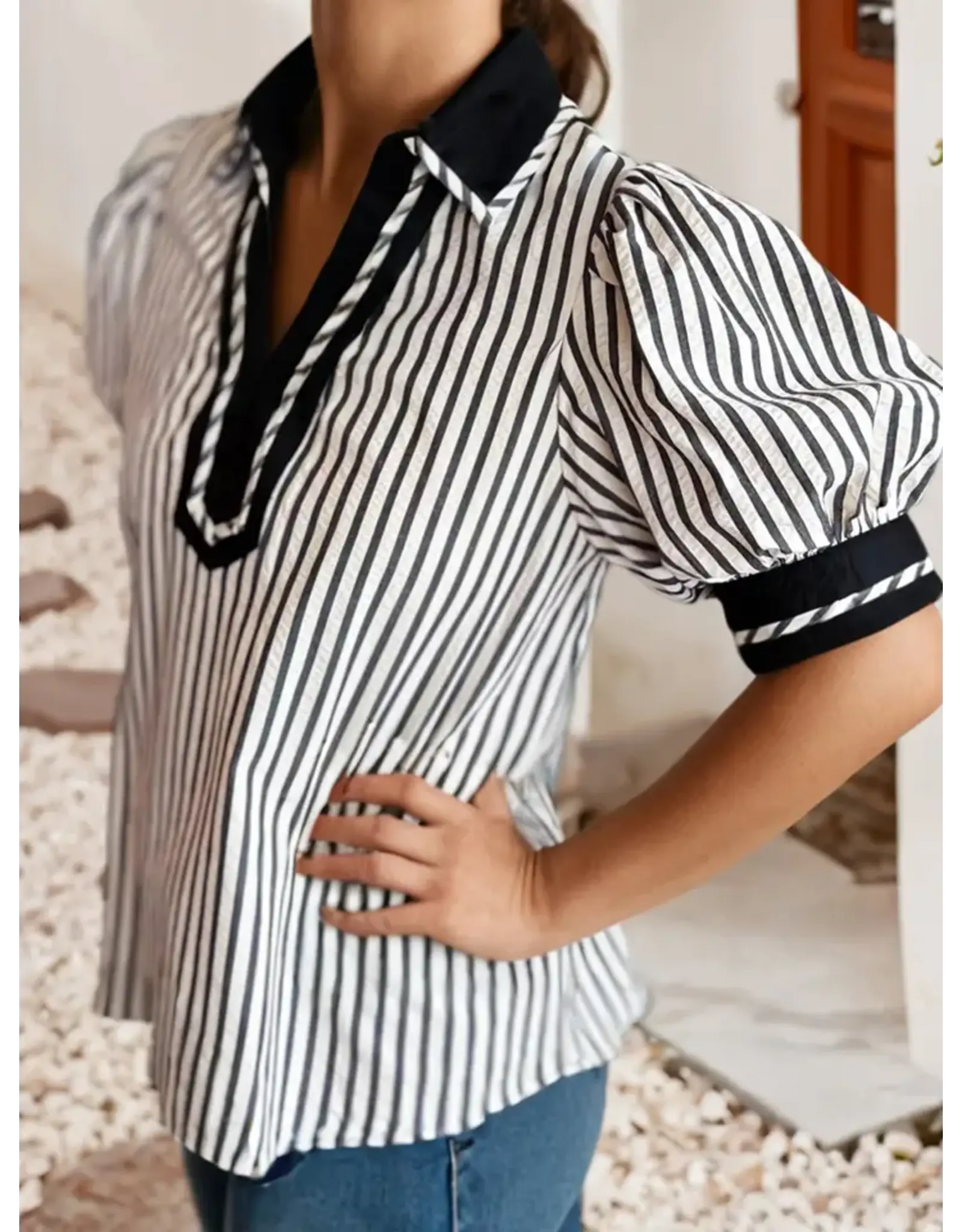Odette Classic Stripe Blouse