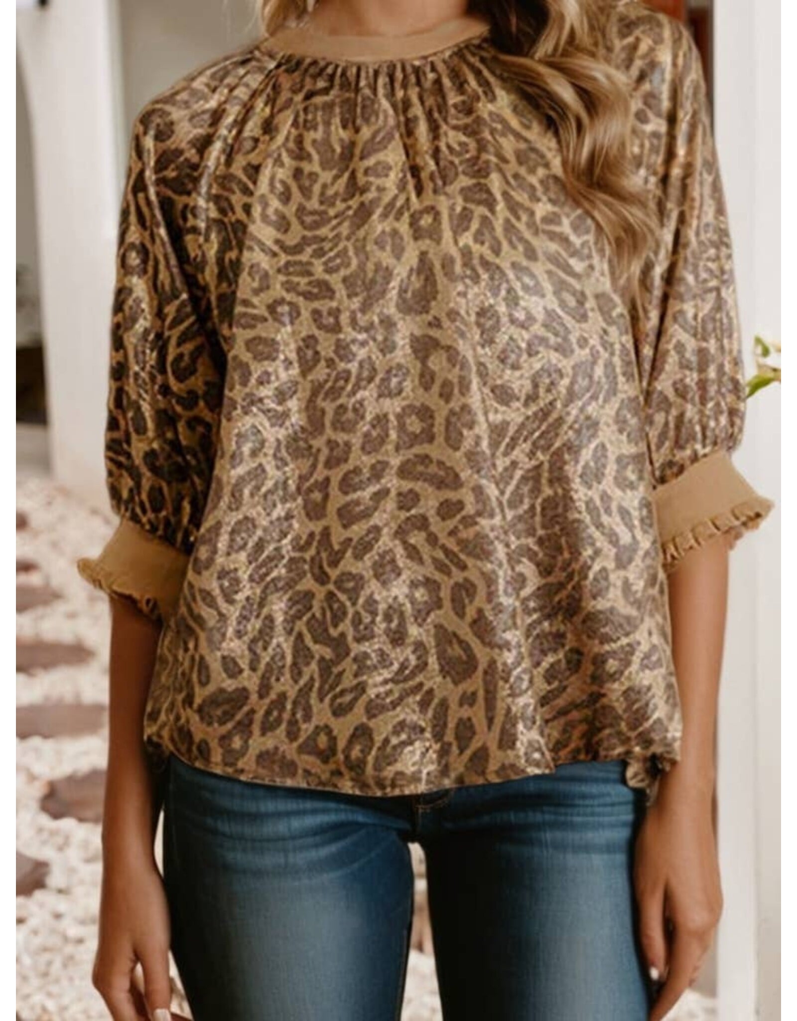Osheen Leopard Shimmer Blouse