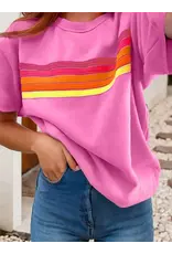 Overton Sewn Stripe Pink Top