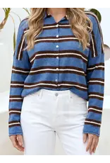 Nancy Blue Stripe Cardigan