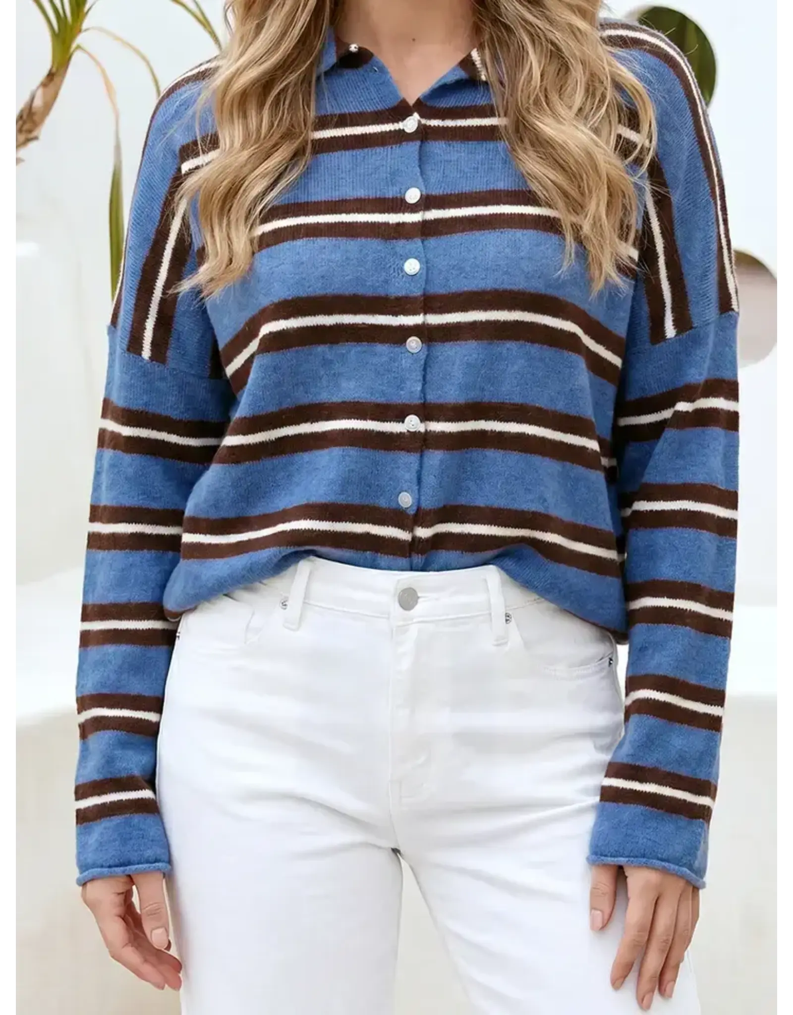 Nancy Blue Stripe Cardigan
