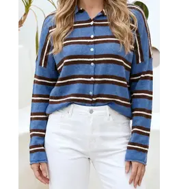Nancy Blue Stripe Cardigan