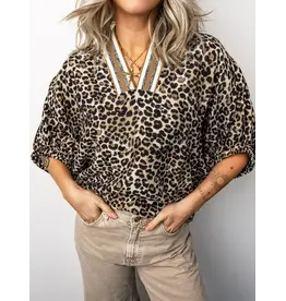 Phoebe Leopard V-Neck Top