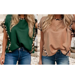 Presley Leopard Trim Shirt
