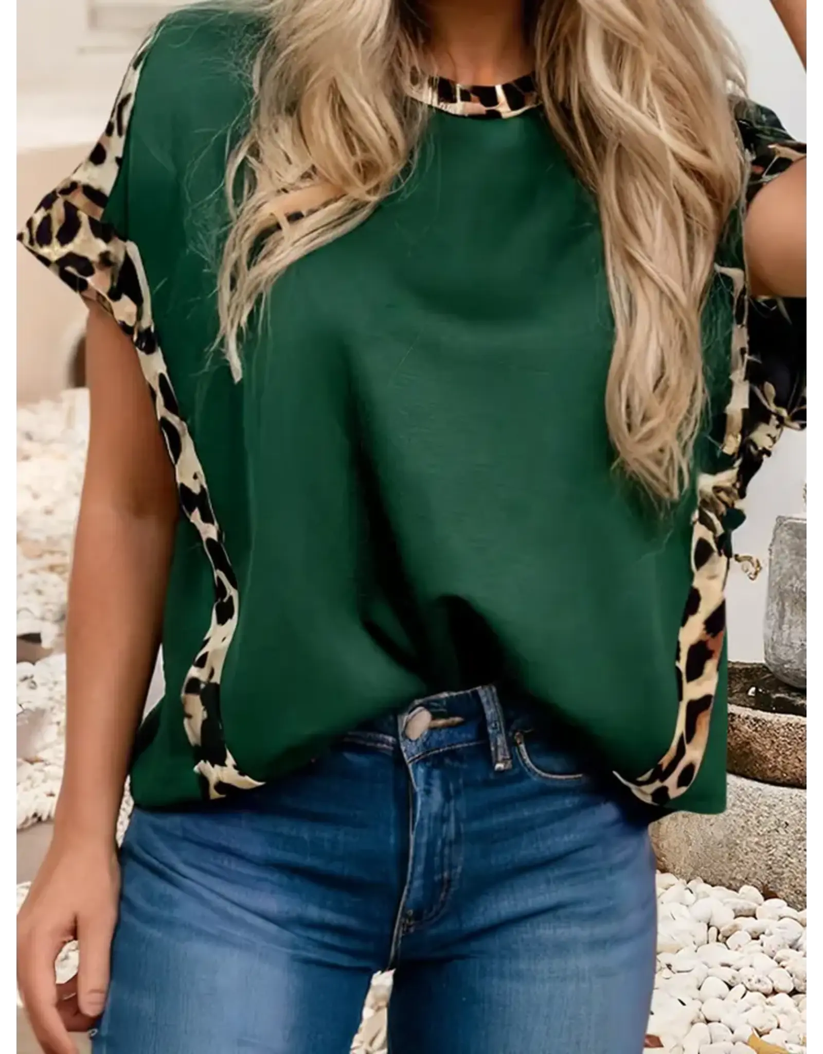 Presley Leopard Trim Shirt