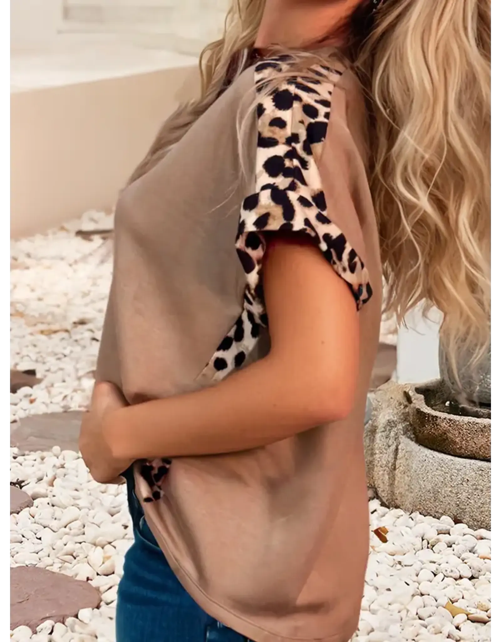 Presley Leopard Trim Shirt