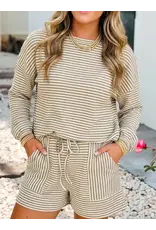 Paige Brown Stripe 2 Piece Short Set