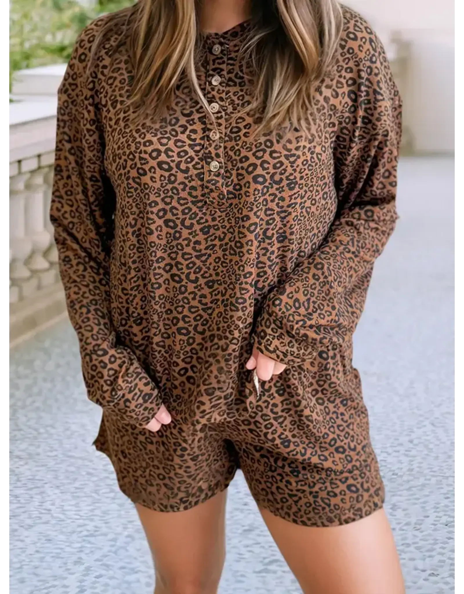 Parker Long Sleeve Leopard Print Set