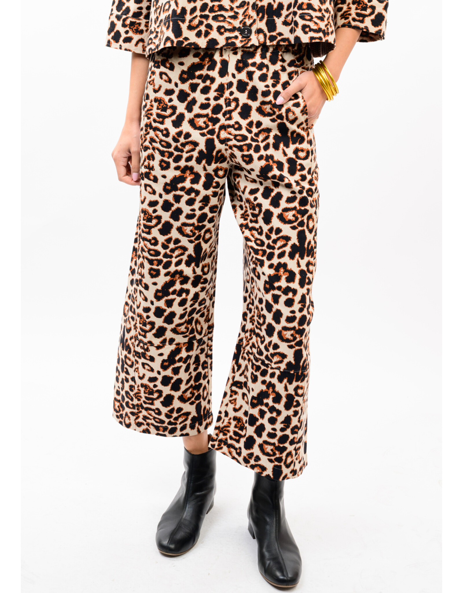 Ivy Jane Ivy Jane Leopard Barrel Pant Tan