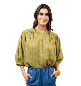 Ivy Jane Ivy Jane Yoke Embroidered Top Green