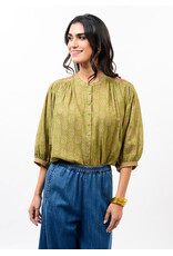 Ivy Jane Ivy Jane Yoke Embroidered Top Green
