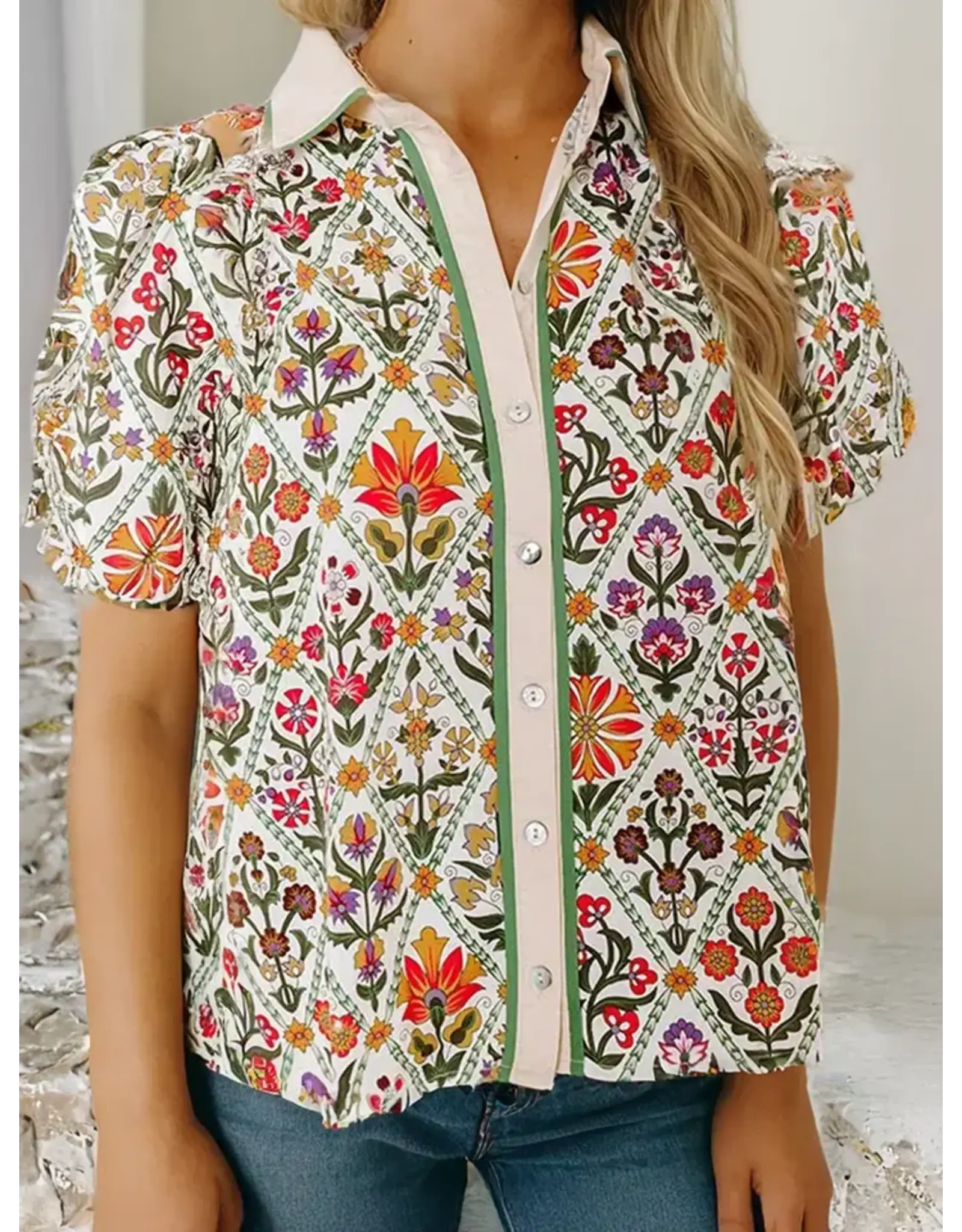 Ramona Floral Print Button Up Shirt