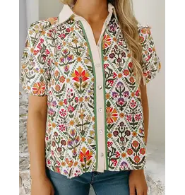 Ramona Floral Print Button Up Shirt