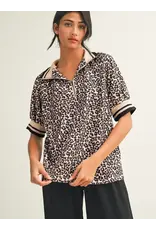 Ryann Leopard Half Zip Top