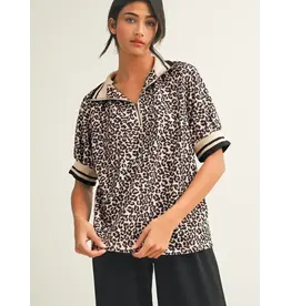 Ryann Leopard Half Zip Top