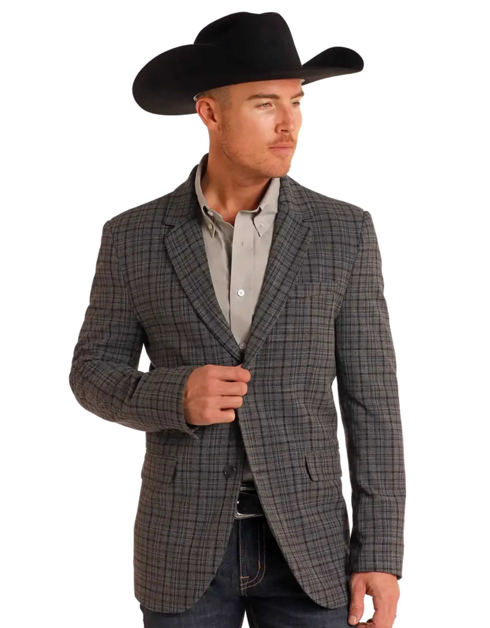 Rock & Roll Denim Rock & Roll Denim Grey Plaid Sport Coat
