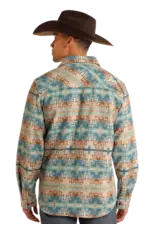 Rock & Roll Denim Rock & Roll Denim Turquoise Aztec Jacquard Shirt Jacket