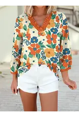 Rebecca 3/4 Sleeve Floral Print Top
