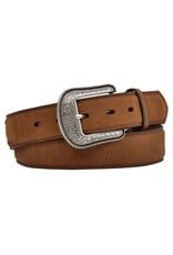 Mens 3D Crazy Correct Brown Western Basic Leather Belt
