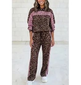 Leslie Leopard Pink Stripe Set