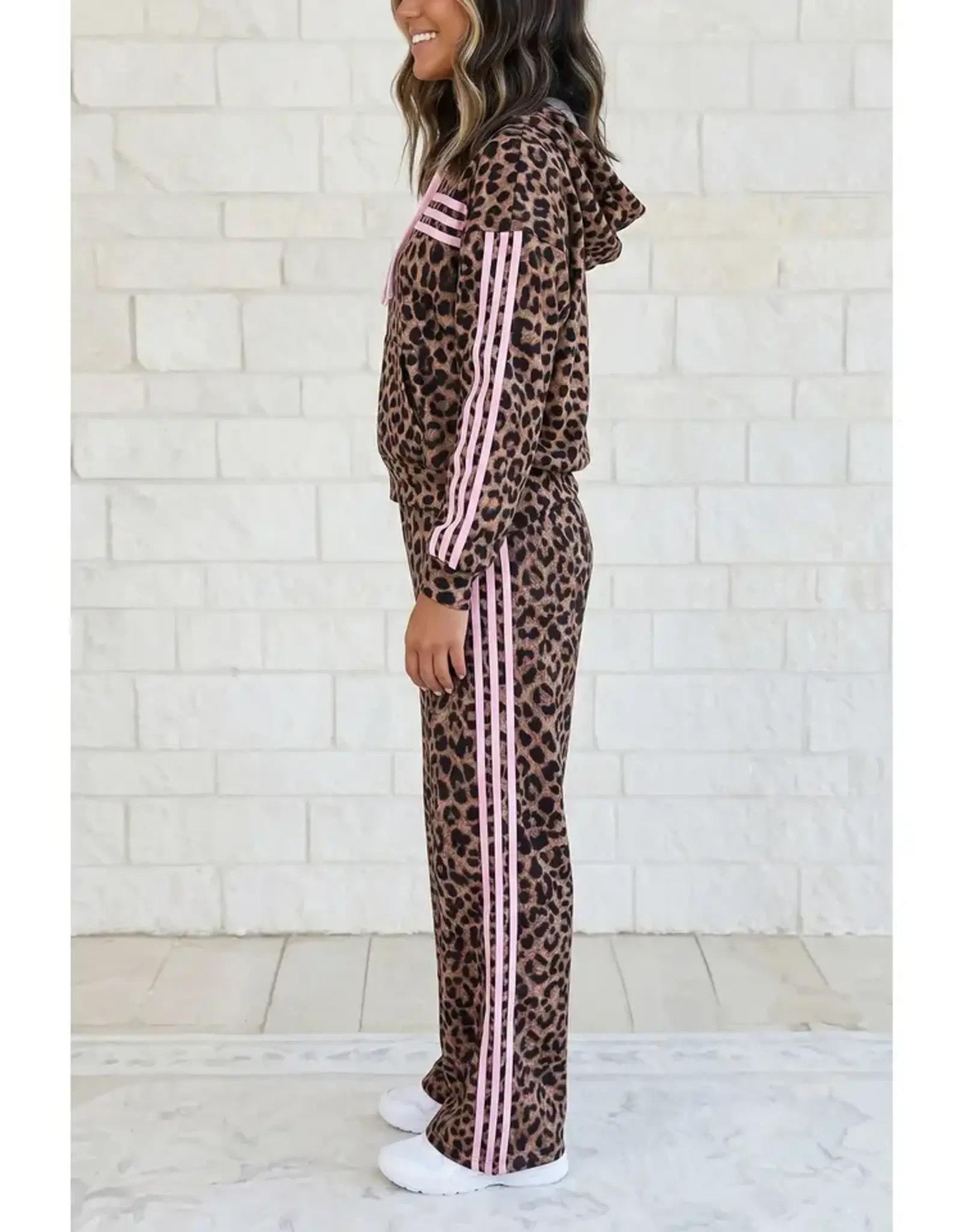 Leslie Leopard Pink Stripe Set