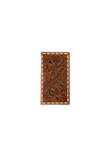 Nocona Mens Rodeo Style Wallet Buck Lace Floral Embossed Tan