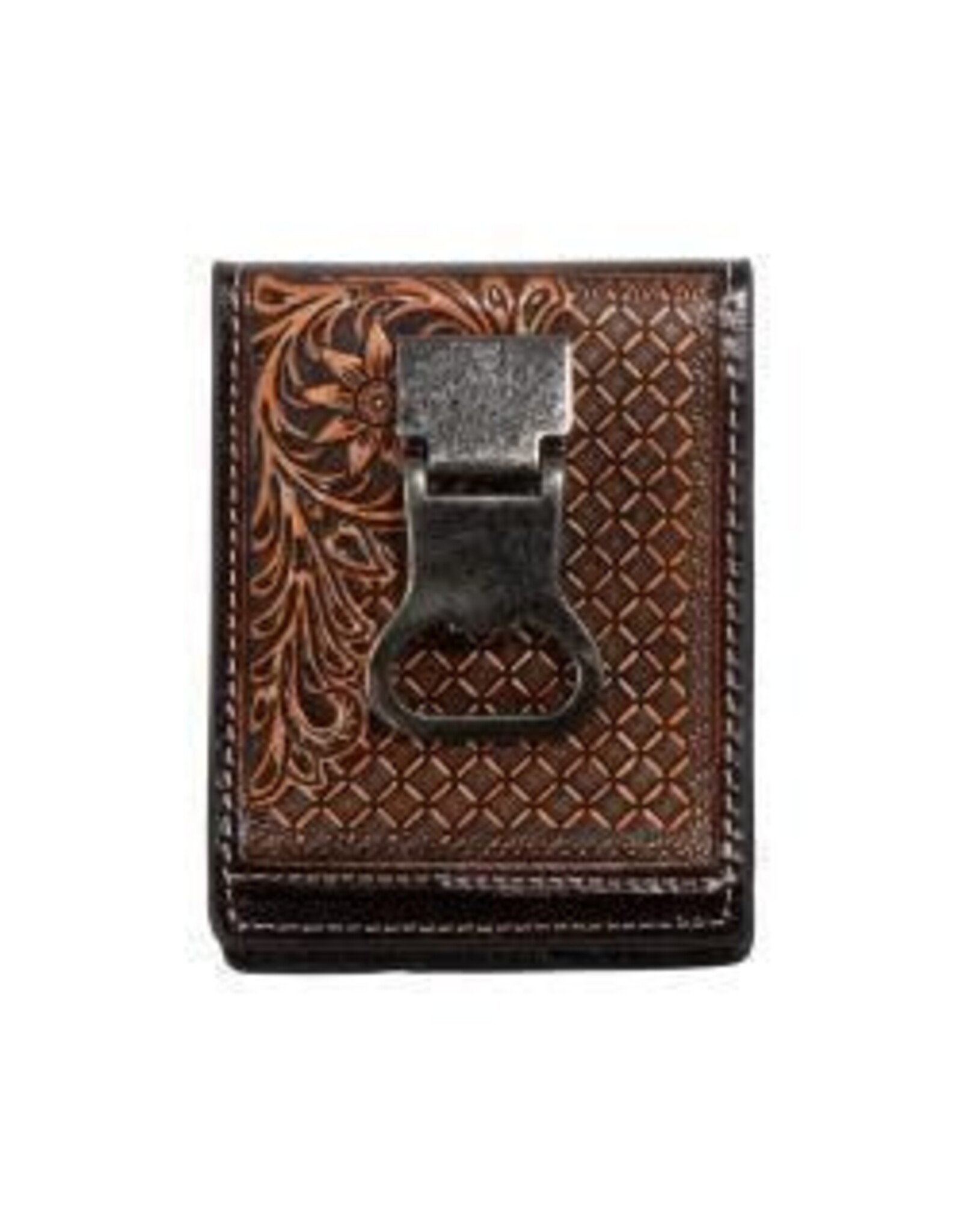 Nocona Mens Money Clip Style Wallet Brown