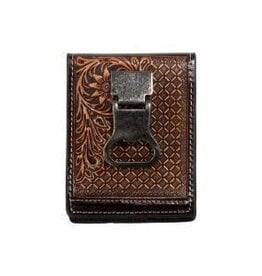Nocona Mens Money Clip Style Wallet Brown
