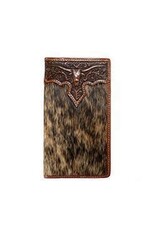 Nocona Rodeo LongHorn Overlay Wallet Brown