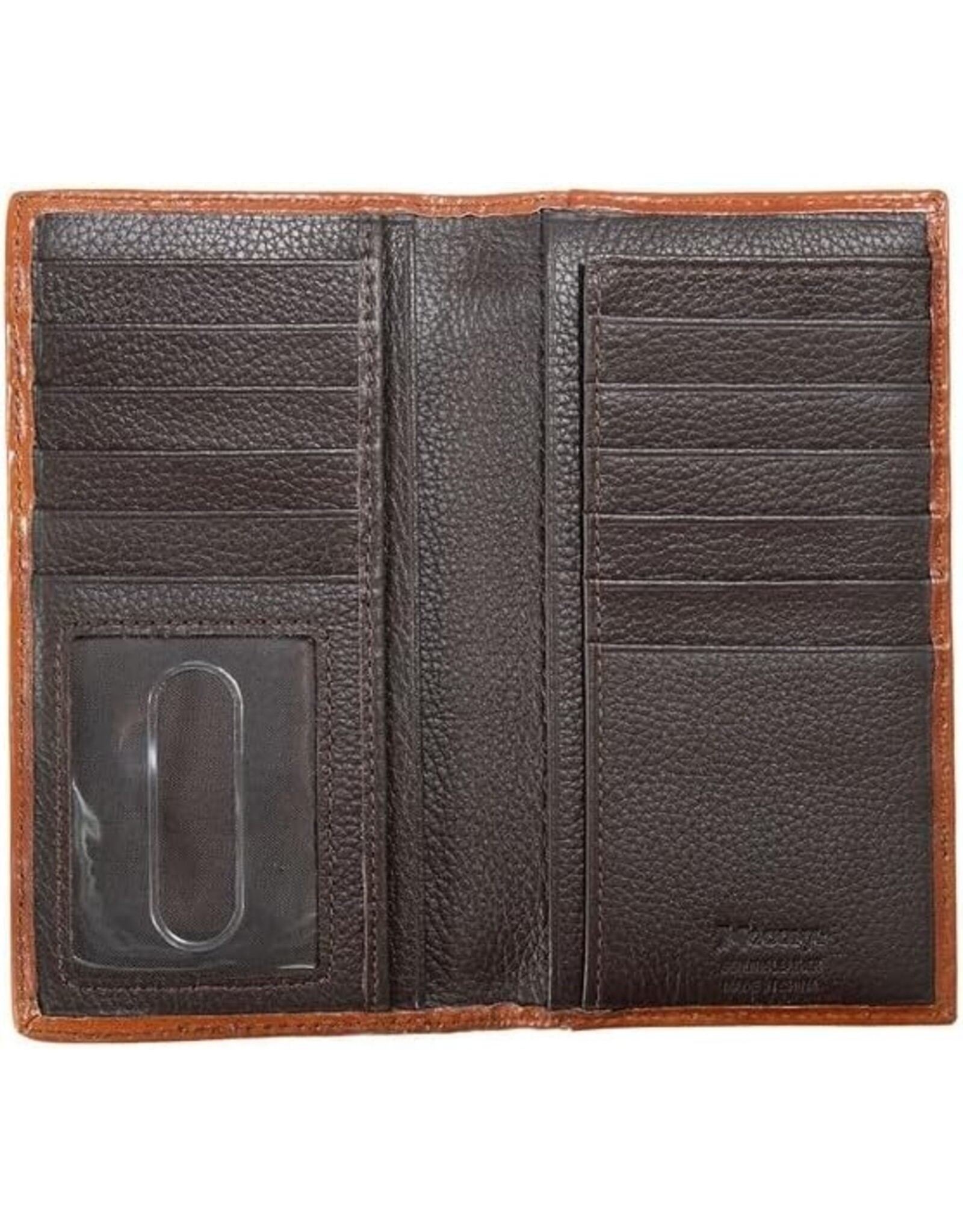 Nocona Rodeo LongHorn Overlay Wallet Brown