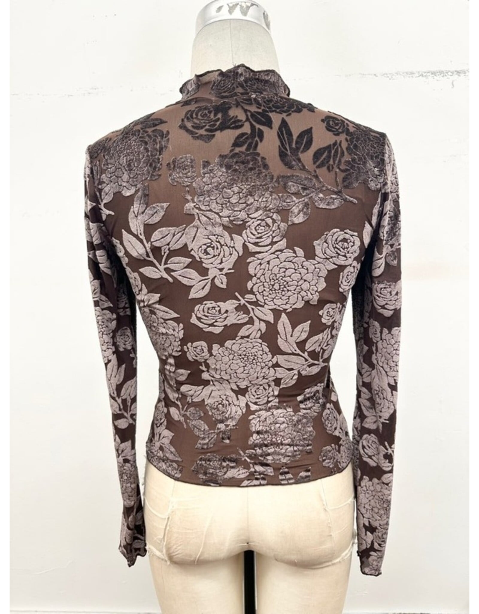 Renley Cut Velvet Mesh Top