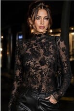 Renley Cut Velvet Mesh Top
